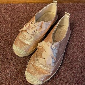 Gold and blue coach sneakers sz 6